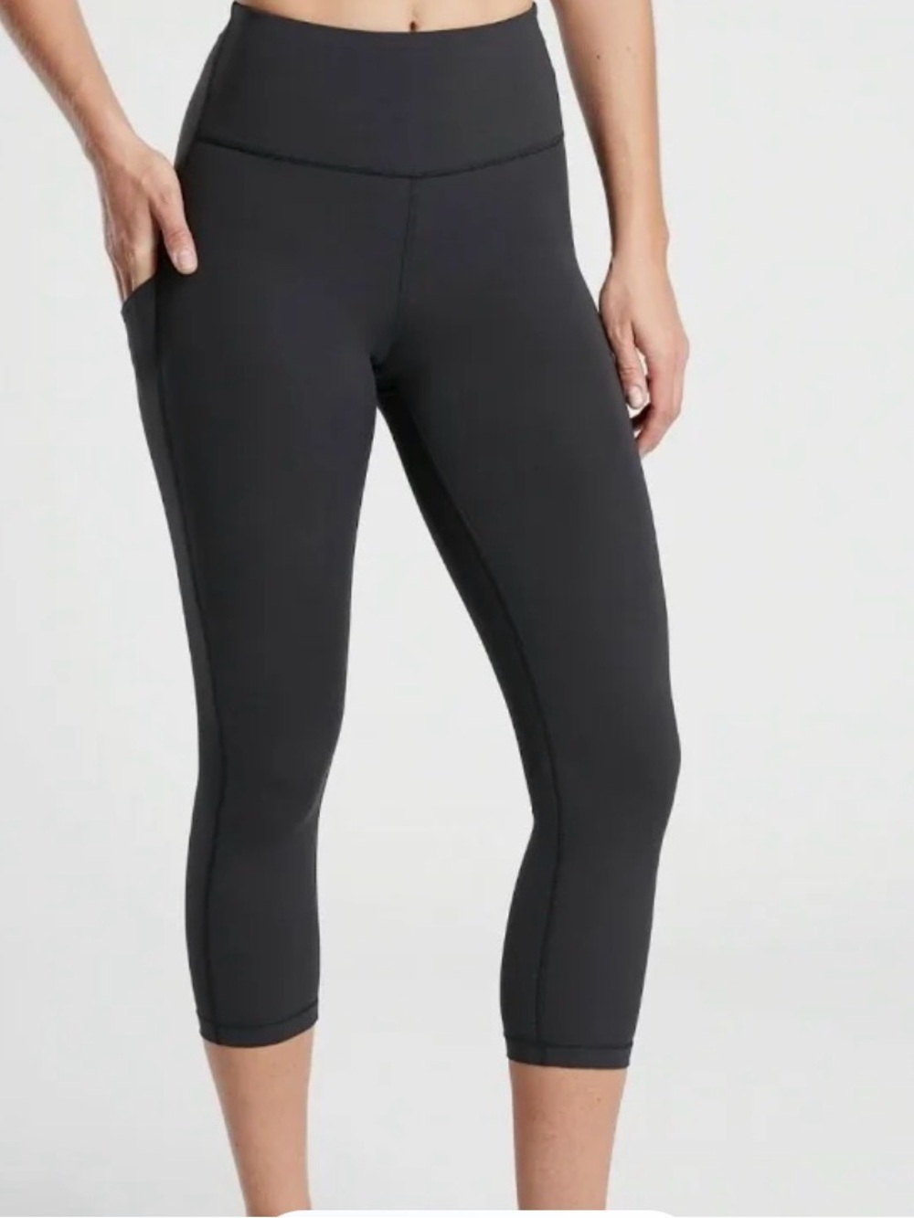 ATHLETA BLACK ULTIMATE STASH II 7/8 TIGHT LEGGINGS POCKETS WOMENS SZ SMALL